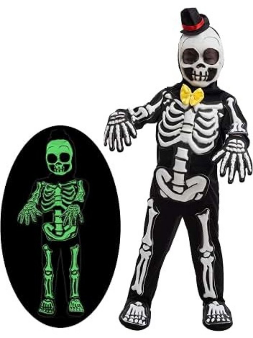 Spooktacular Creations Skelebones Kids Glow-In-The-Dark Skeleton Costume Mask M